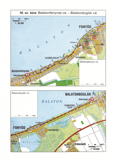 A Gyalogos Balaton Körtúra igazolófüzet 2021. évi 4. kiadásának egy részlete