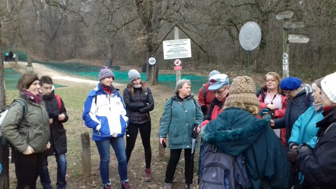 Az elköszönés percei Budakeszi határában. 2020.01.04. Normafa-Budakeszi VSC túra. Fotó: Sándor Tibor