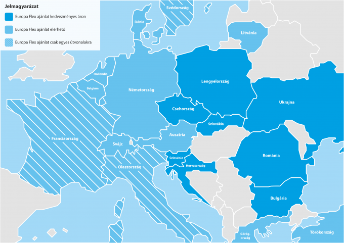 Europa Flex ajánlattal elérhető országok